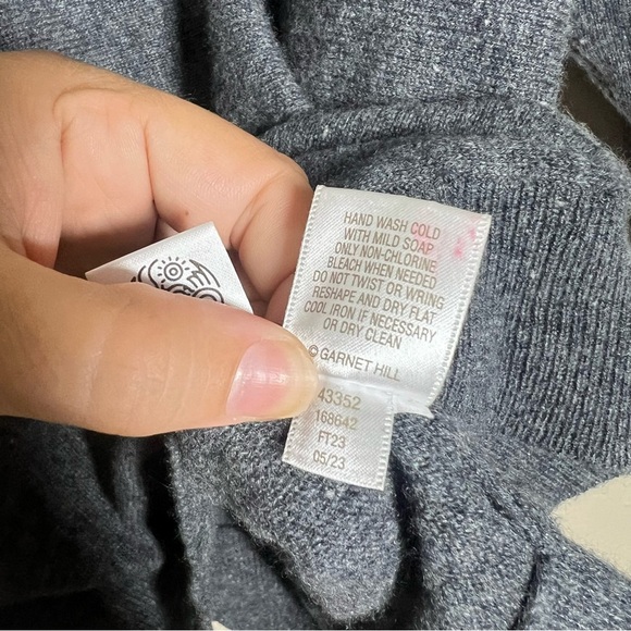 Garnet Hill Womens Essential Cashmere V-Neck Pullover Sweater Dolman Sleeve - Picture 8 of 11